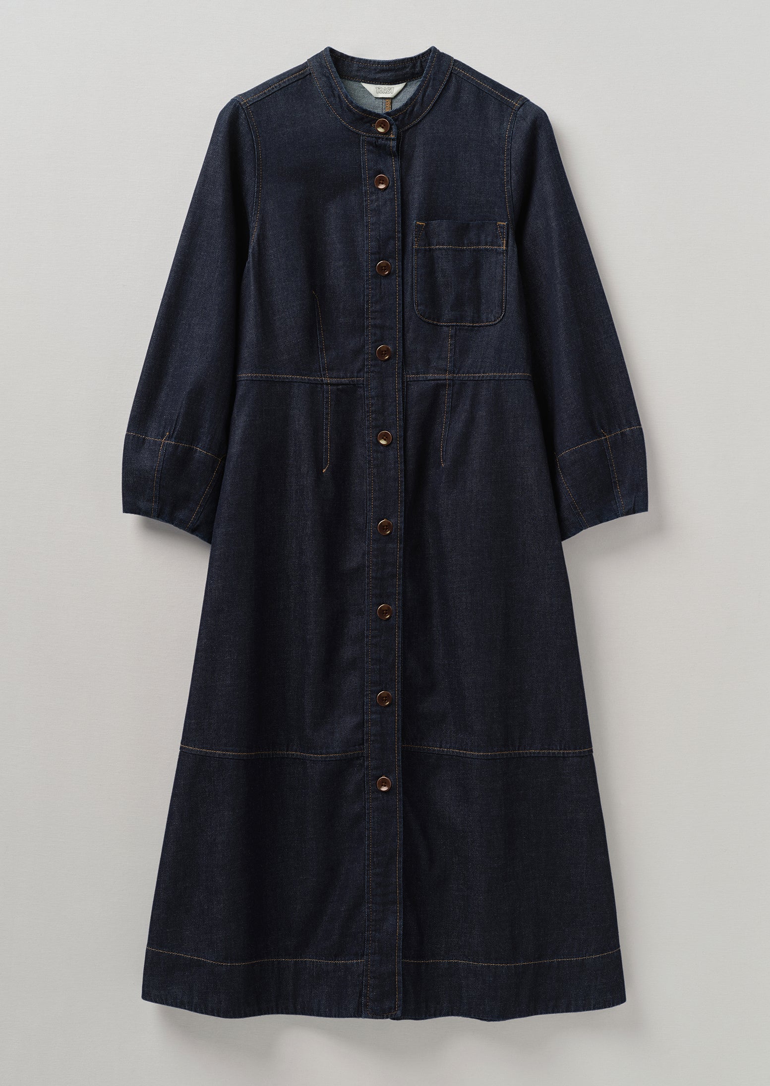 Indigo Denim Neat Shirt Dress | Indigo