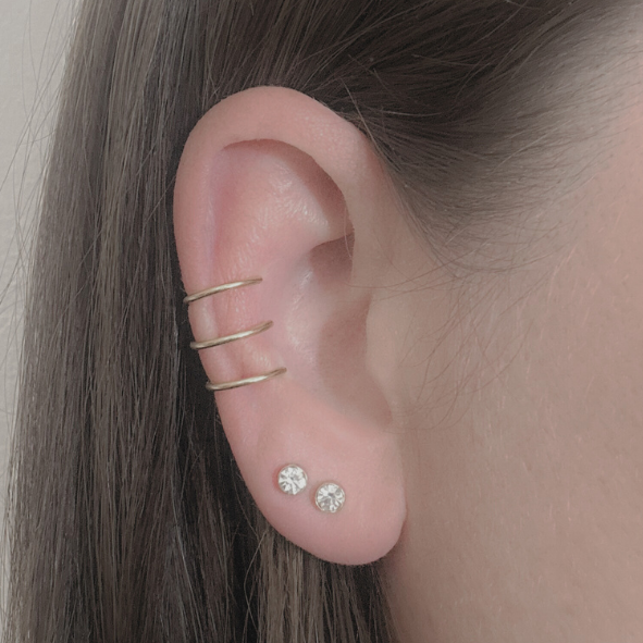 3 bar ear cuff - Gold