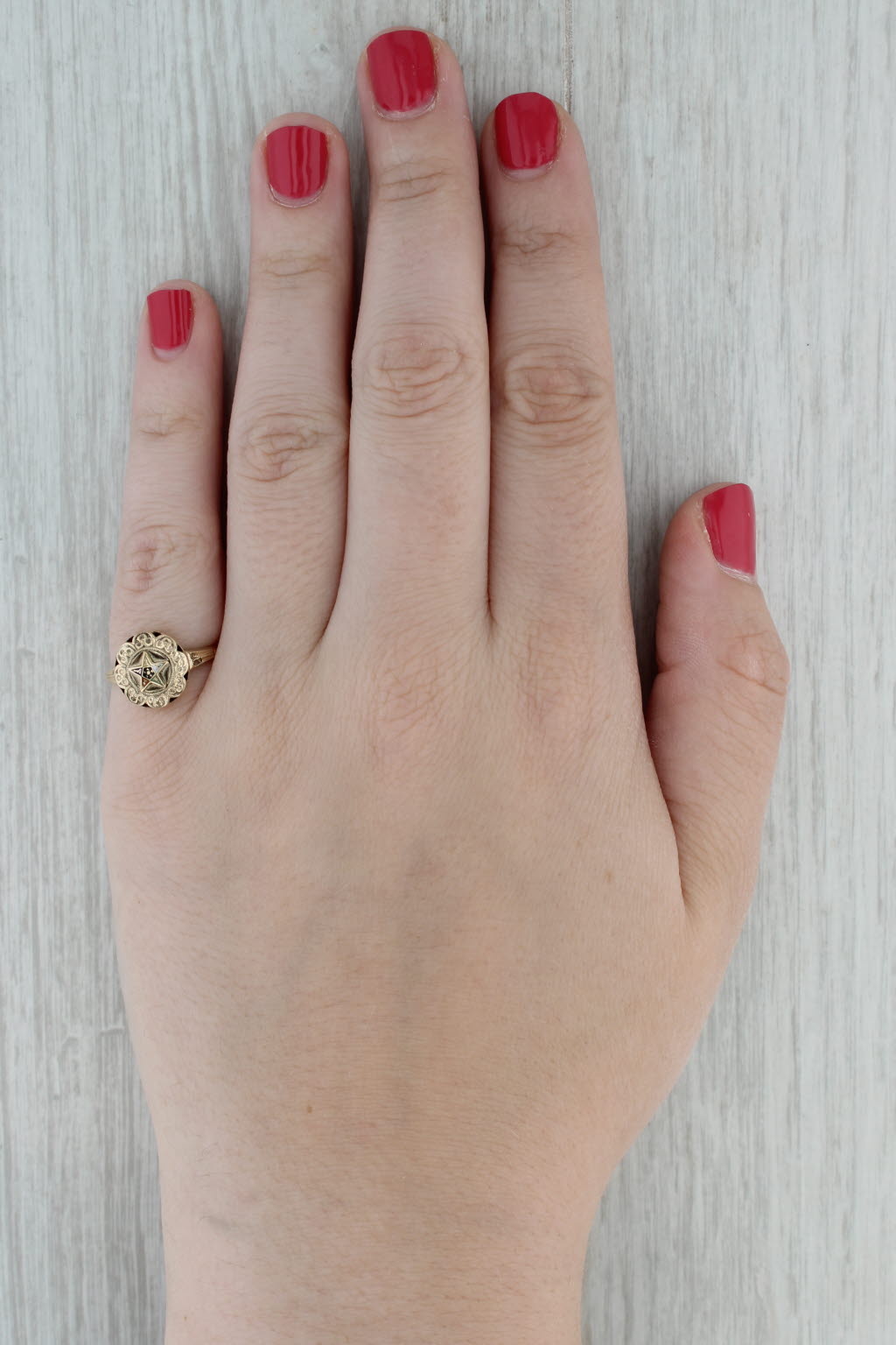 Vintage Order Eastern Star Ring 10k Gold Women's OES Masonic Signet Size 6.25