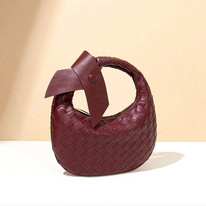 Women's Small Pu Leather Solid Color Elegant Streetwear Weave Square Zipper Straw Bag