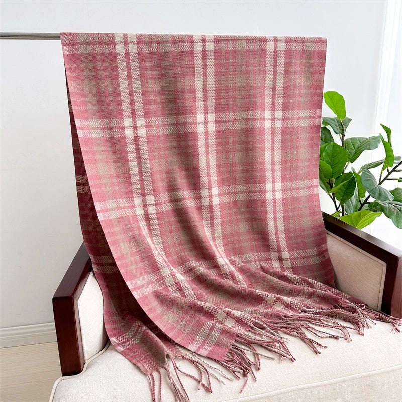 Unisex Business Basic Minimalist Tassel Imitation Cashmere Polyester Scarf