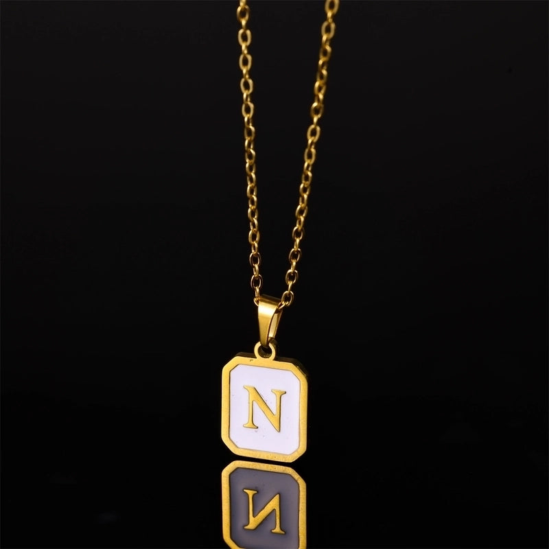Casual Minimalist Artistic Letter Stainless Steel Plating Pendant Necklace