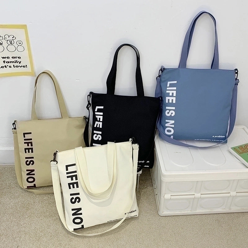 Women's Large All Seasons Canvas Preppy Style Streetwear Shoulder Bag Canvas Bag