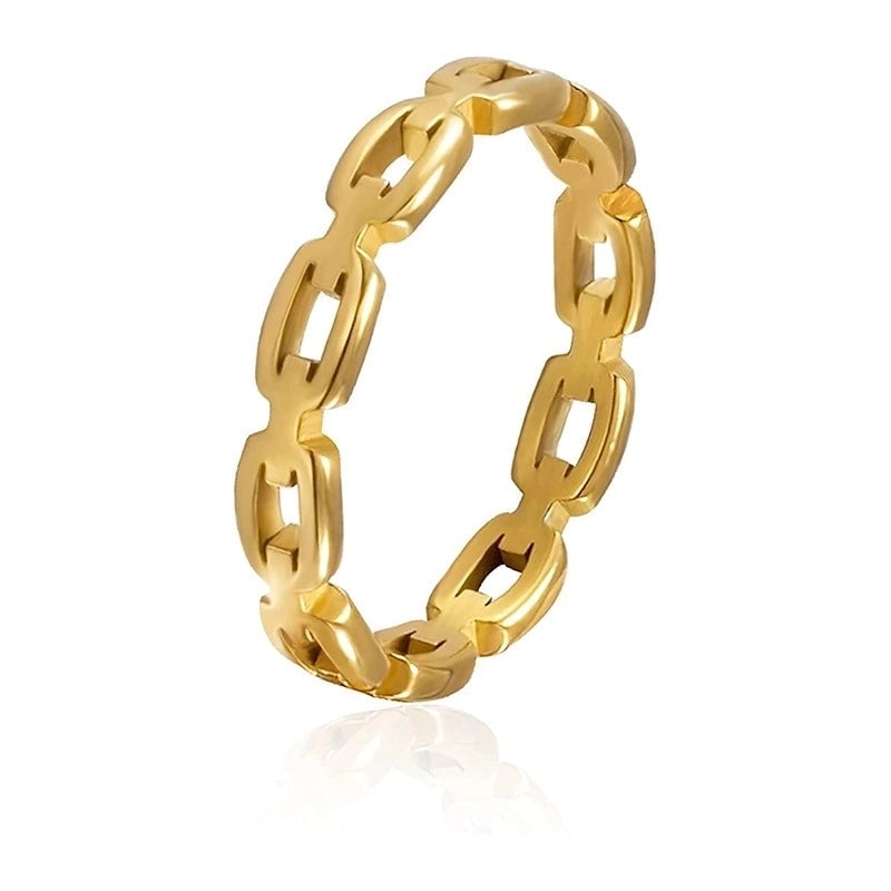 Minimalist Geometric Titanium Steel Rings