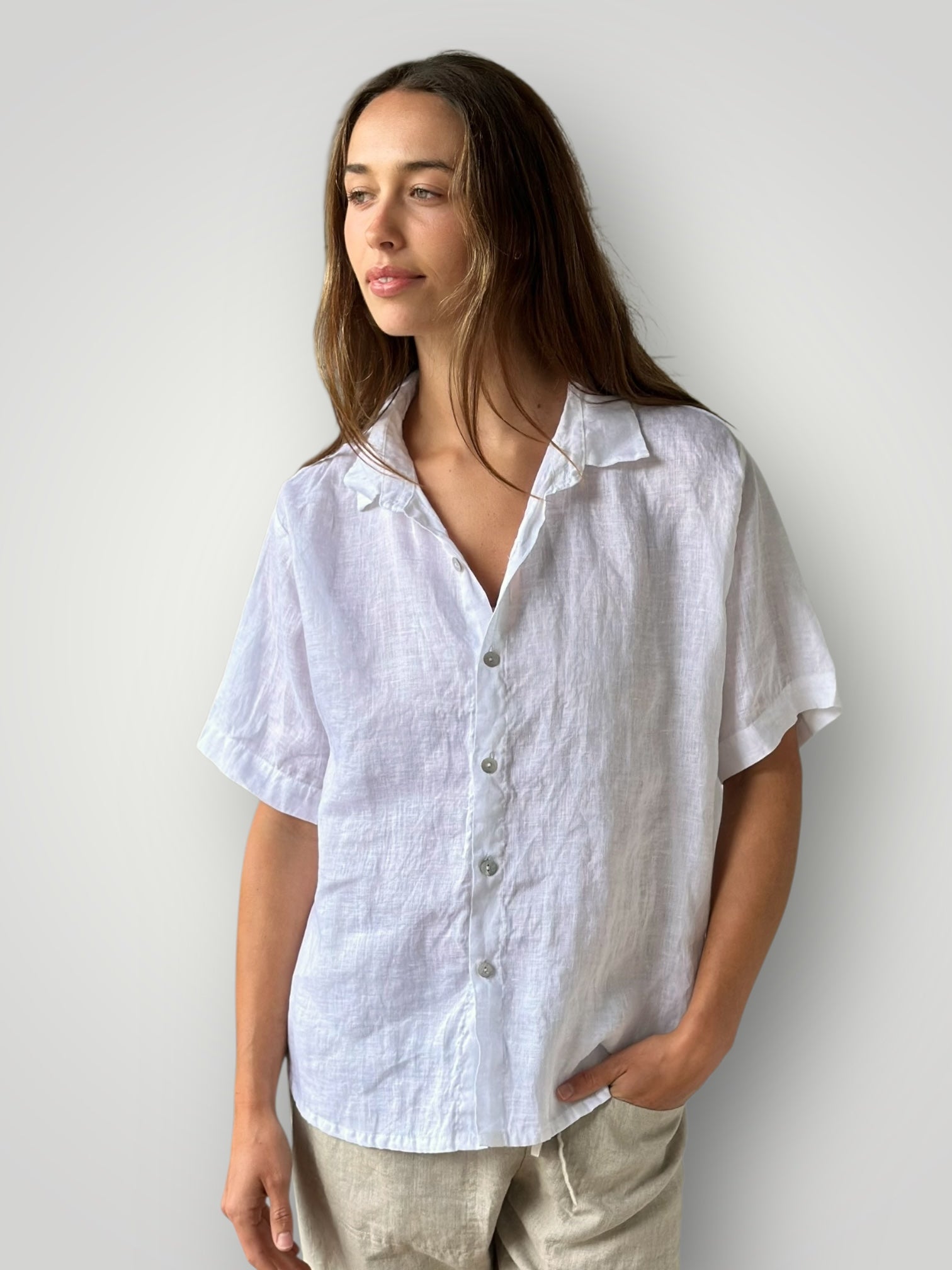 august shirt-white linen