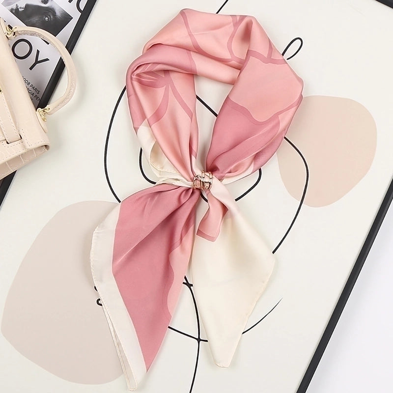 Women's Ig Style Minimalist Flower Satin Printing Silk Scarf