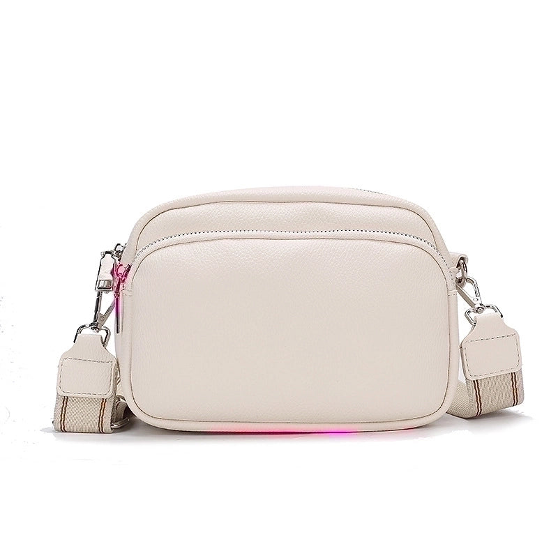 Women's All Seasons Pu Leather Solid Color Streetwear Square Zipper Square Bag