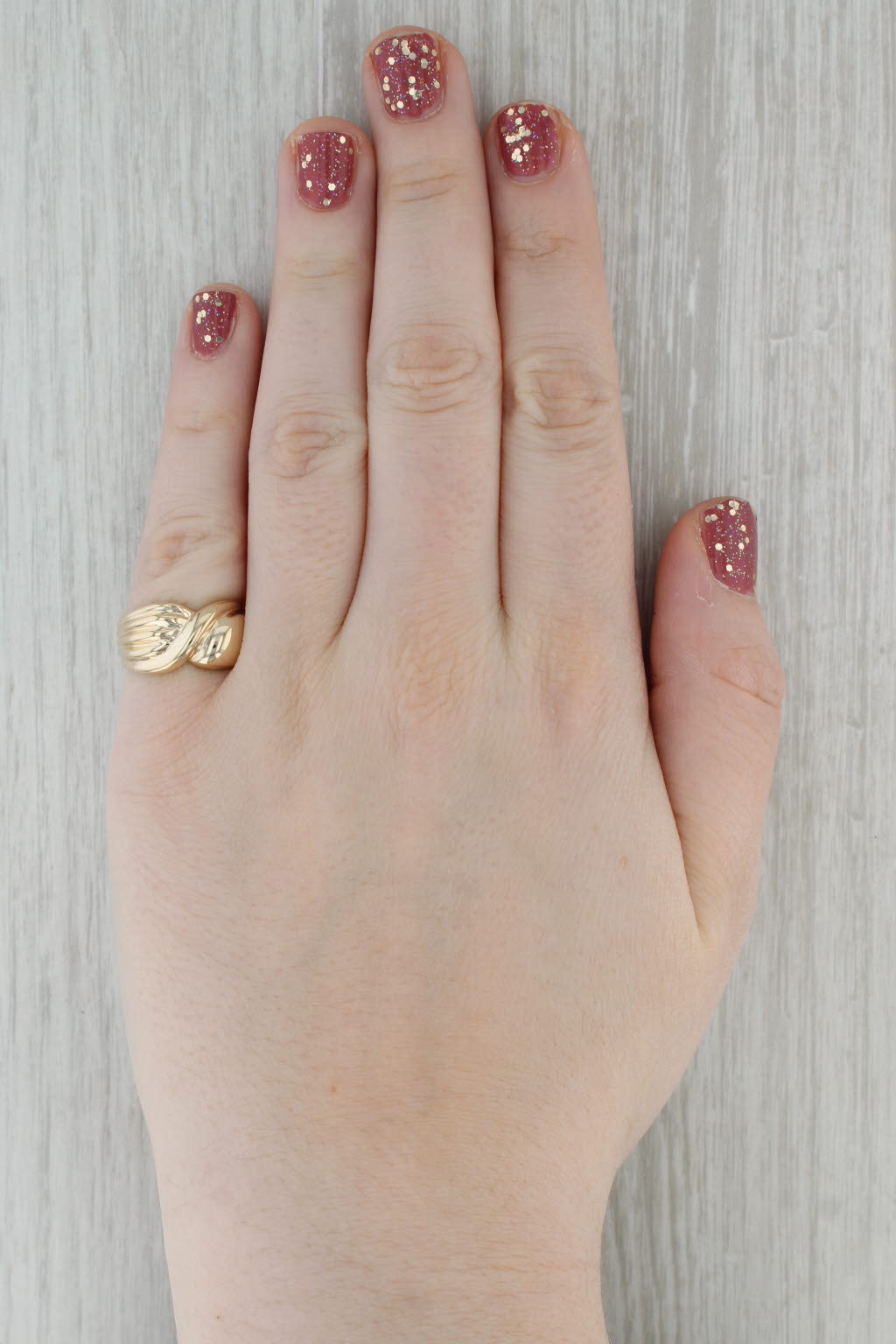 Beveled Knot Bow Ring 10k Yellow Gold Size 7 Band