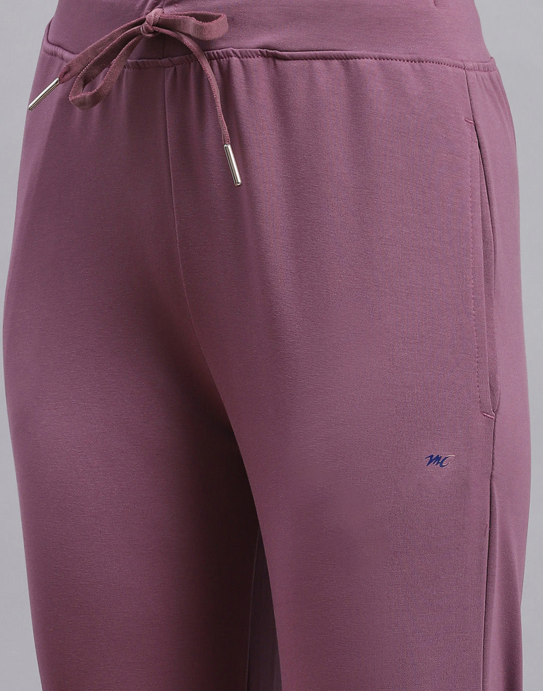 Women Mauve Solid Regular Fit Lower