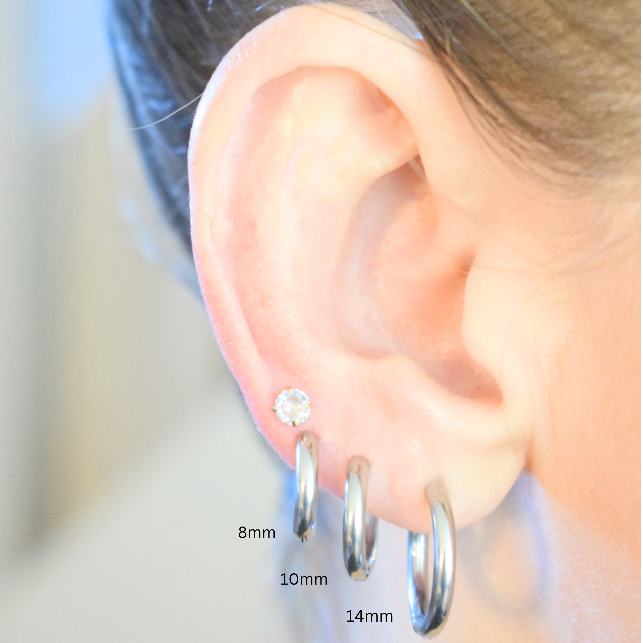 14mm Classic hoops - Silver