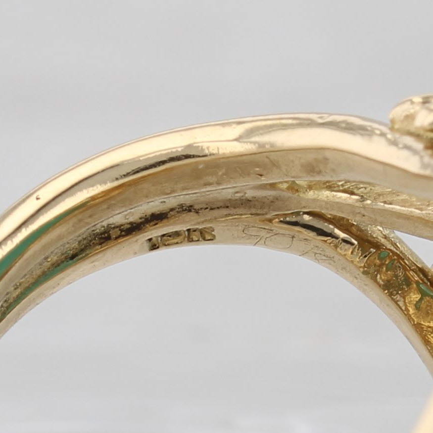 Vintage Amazonite Diamond Ring 18k Yellow Gold Size 6.75 Jack Gutschneider
