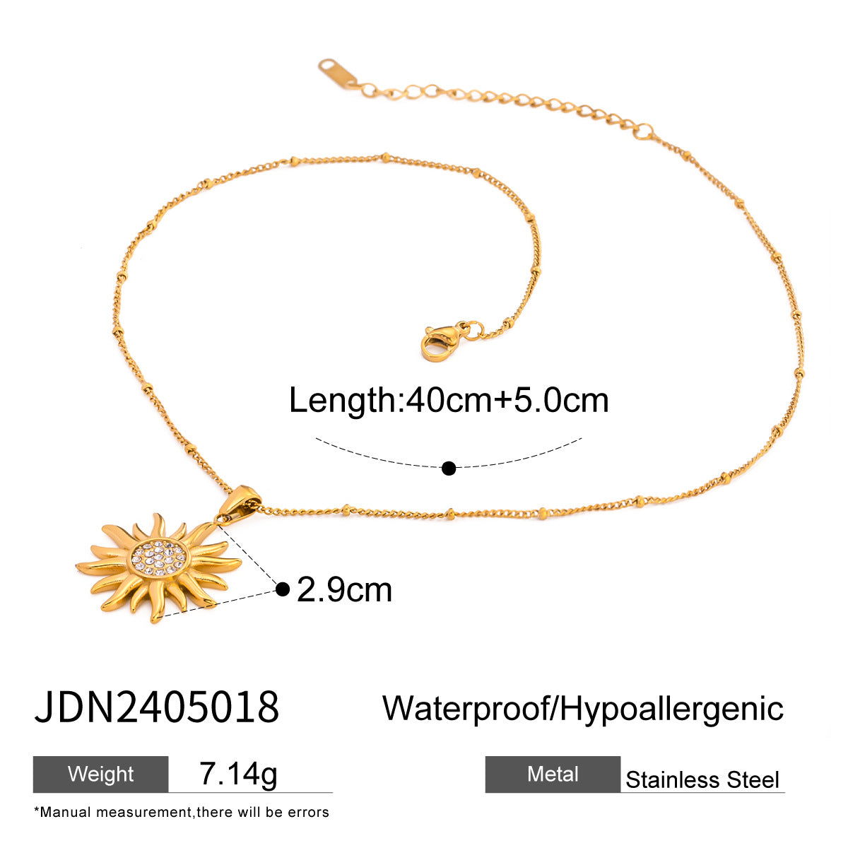 Stainless Steel Eight-Pointed Star Necklace Ins Clavicle Chain Titanium Steel Necklace