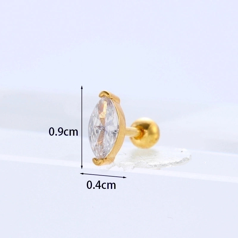 Ear Cartilage Rings & Studs Fashion Geometric Copper Plating Artificial Gemstones