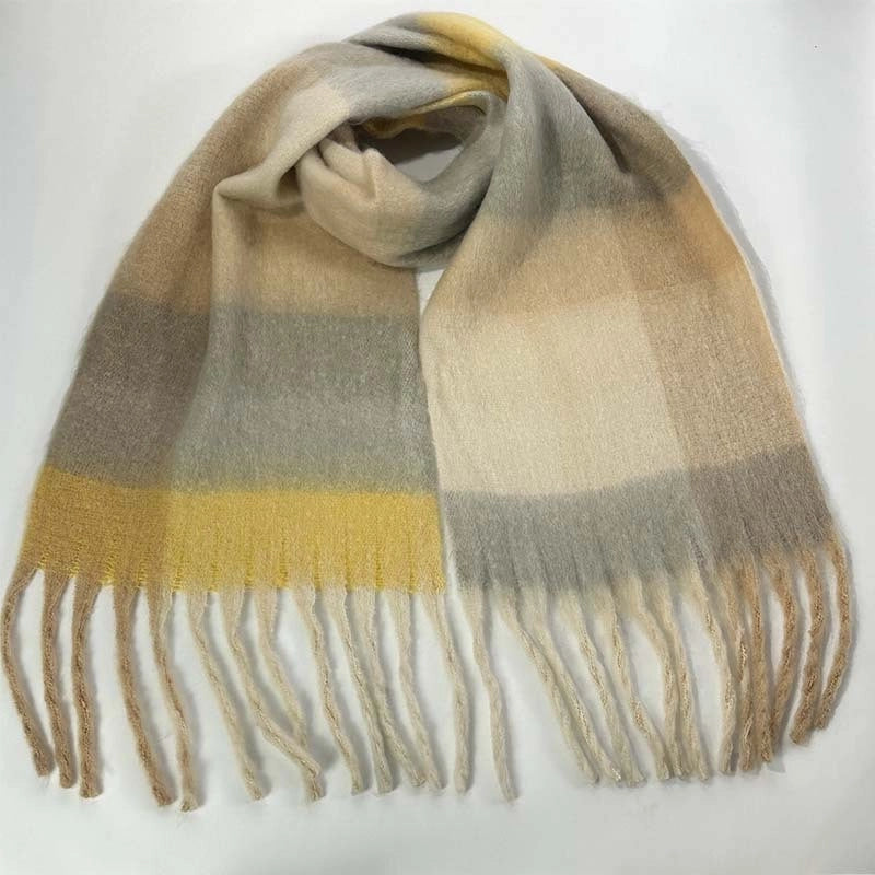 Women's Vacation Minimalist Multicolor Polyester Tassel Scarf
