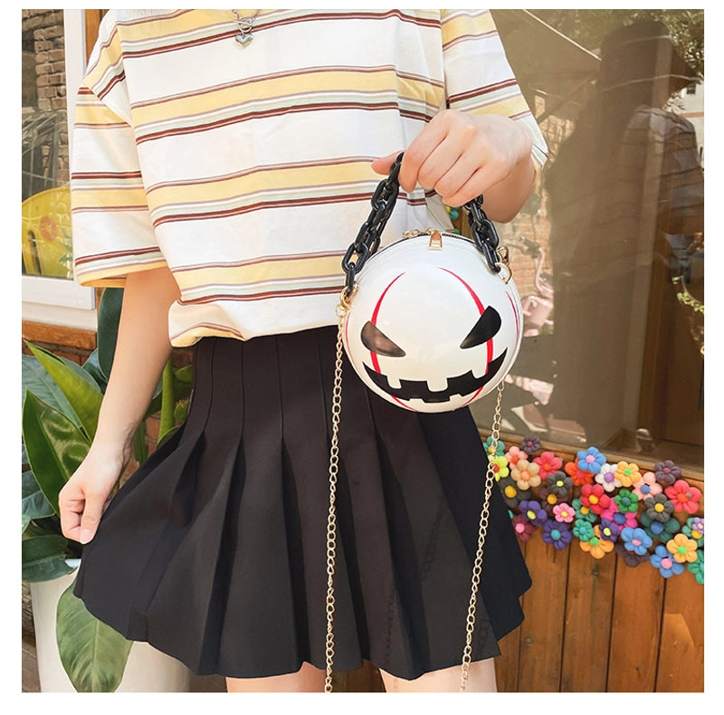 Halloween Women's Pu Leather Pumpkin Cute Zipper Shoulder Bag