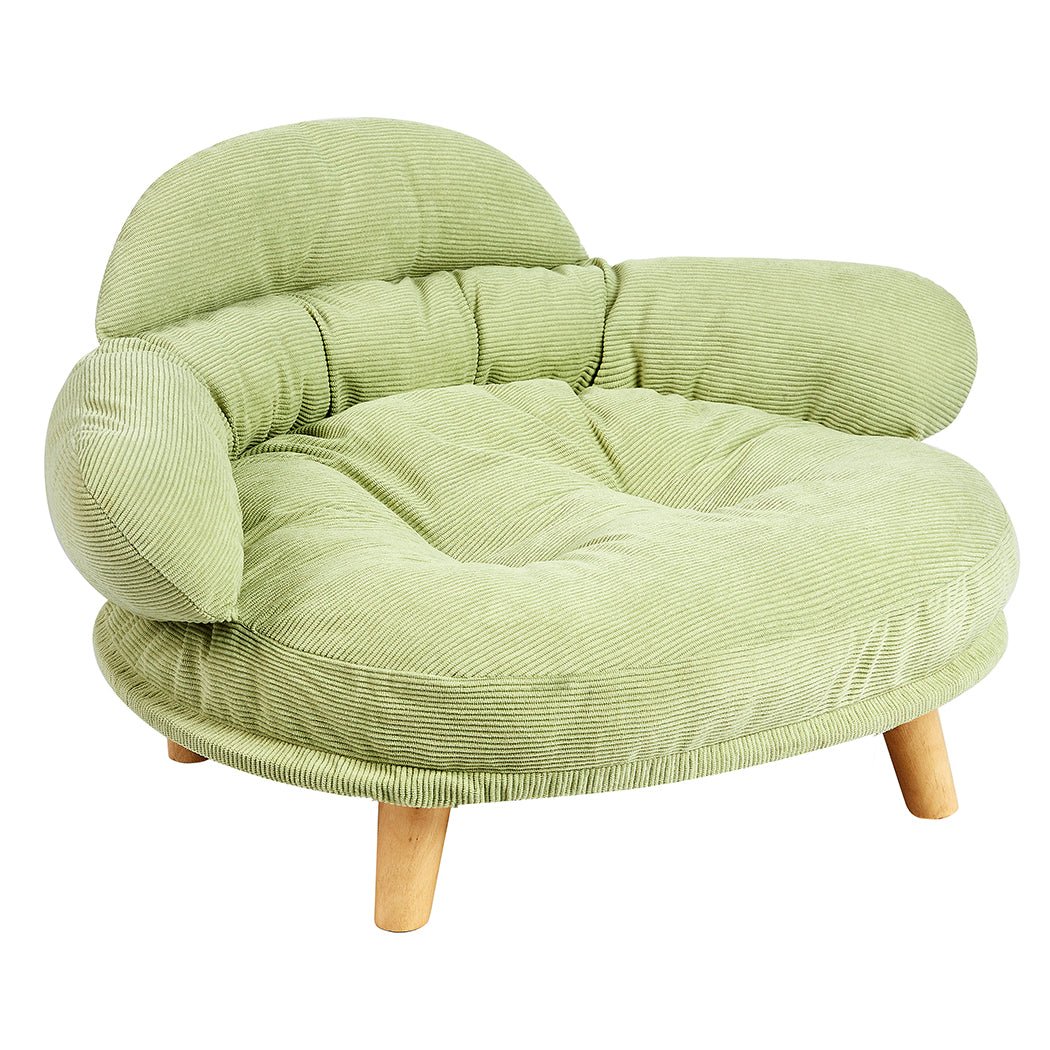 Plush Elevated Pet Sofa Bed - Green
