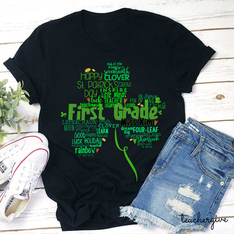 Personalized Dream Big Clover Teacher T-Shirt