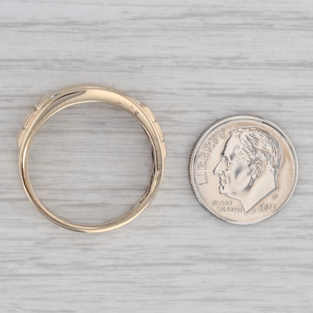 0.25ctw Diamond Men's Wedding Band 10k Yellow Gold Size 10.25 Ring