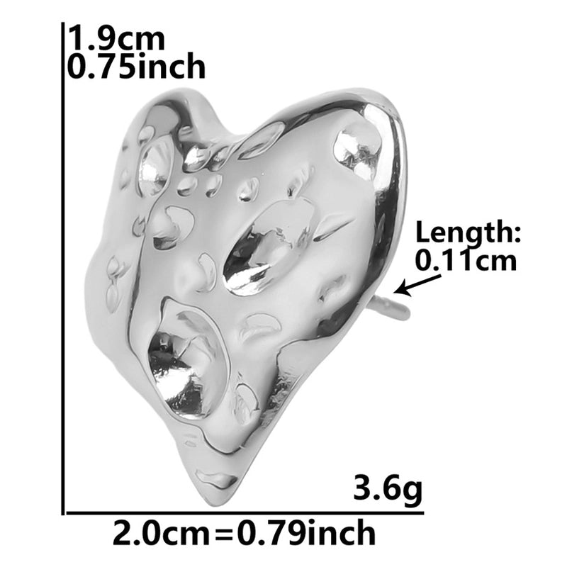 1 Pair Minimalist Heart Shape Plating 304 Stainless Steel Ear Studs