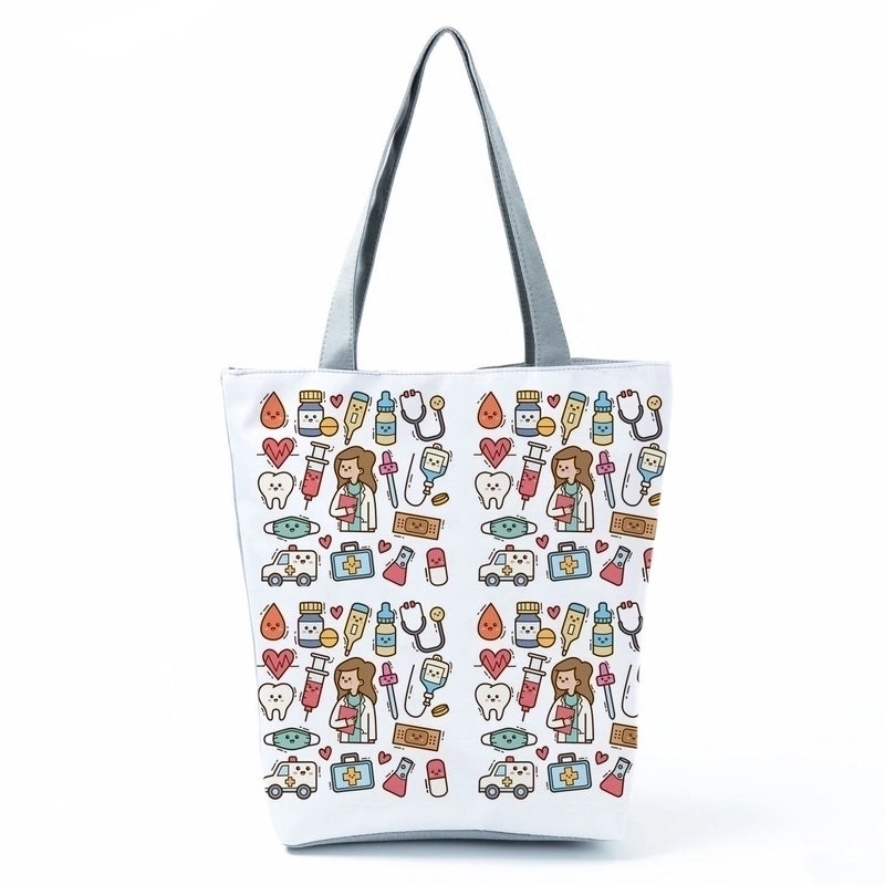 Women's Classic Style Syringe Polyester Shopping Bags