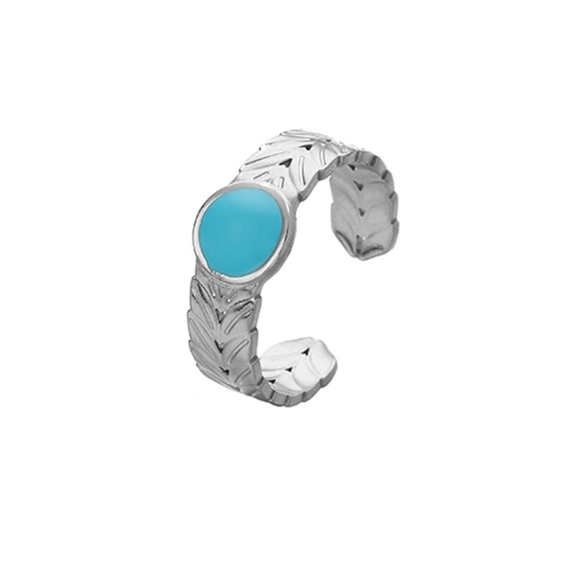 Ethnic Style Sun Star 304 Stainless Steel Artificial Gemstones Rhinestones Enamel Inlay Open Rings