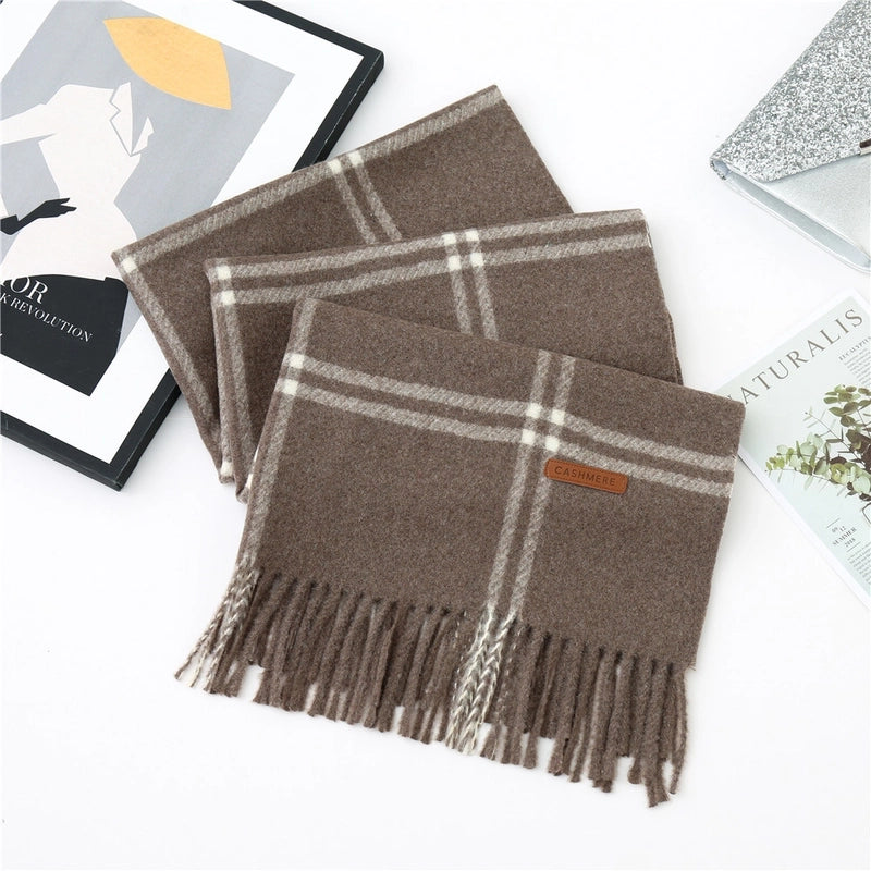 Double-line Plaid Scarf