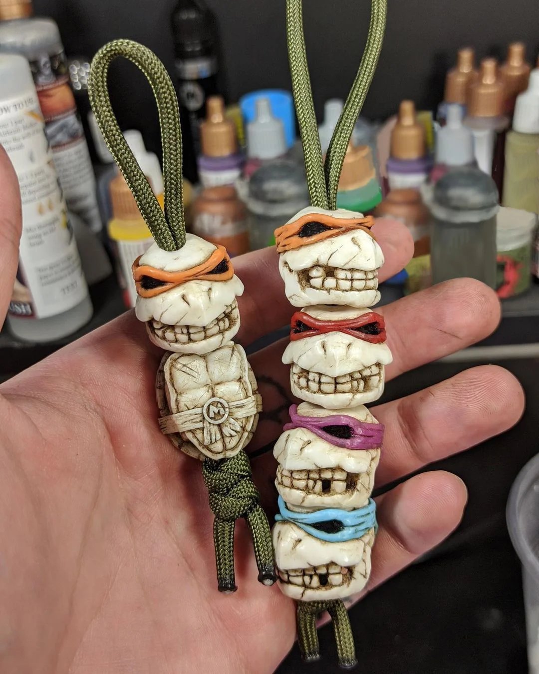 The 4 Turtle Brothers Skull beads