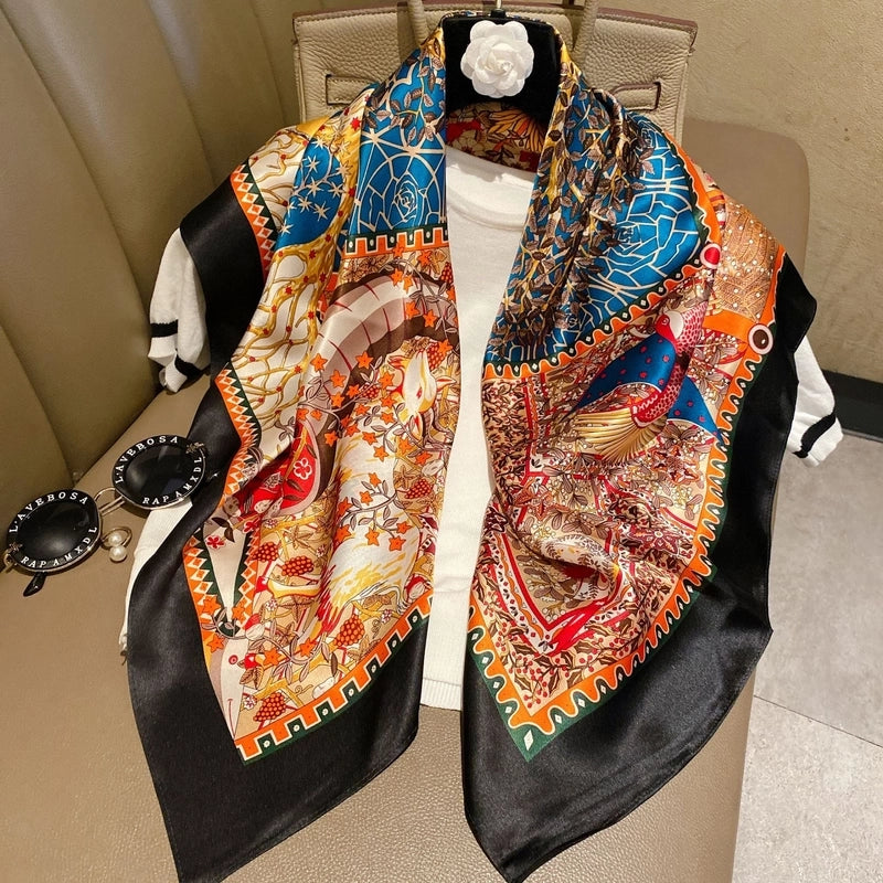 Women's Elegant Minimalist Printing Silk Printing Silk Scarf