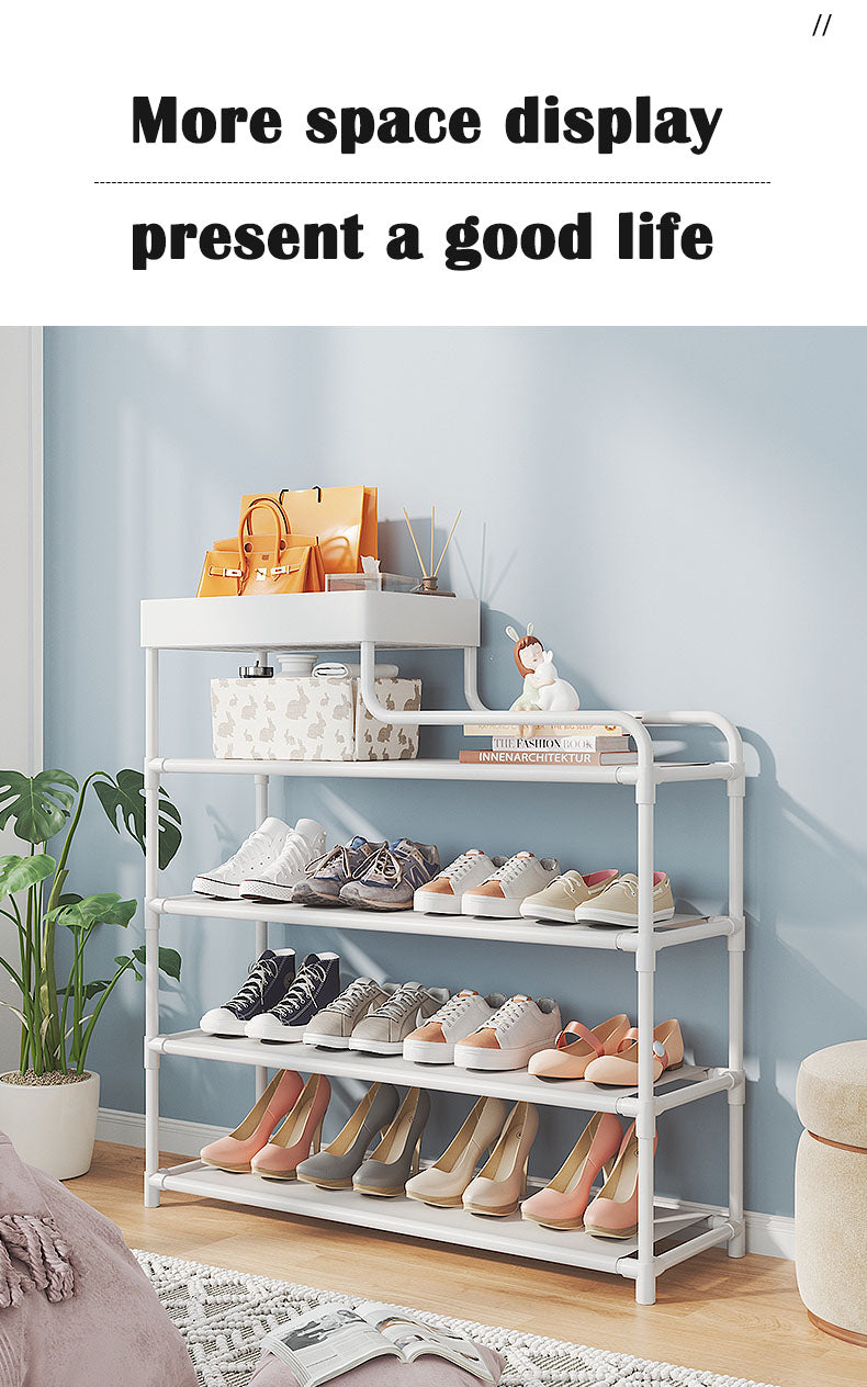 Adjustable Shoe Rack Organizer With Storage Shelf