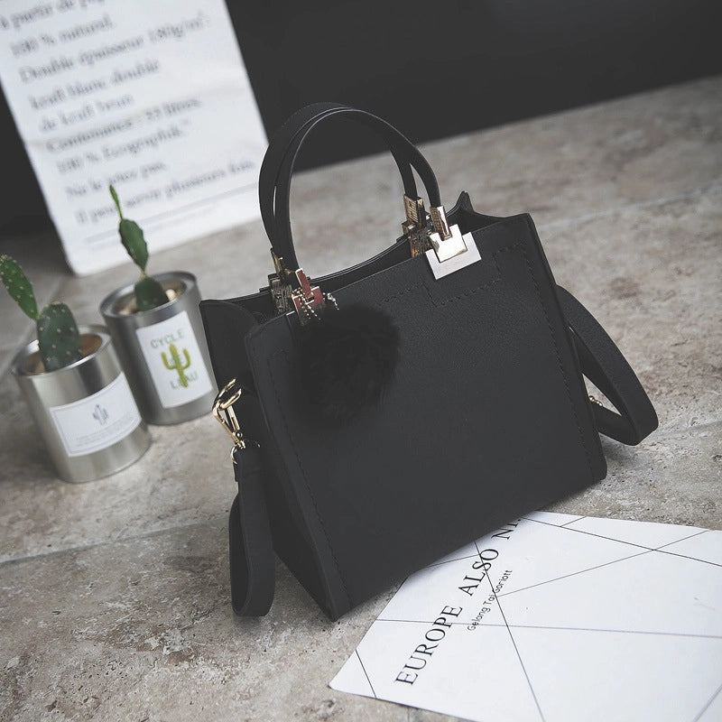 Hot Bag Women's New Frosted Women's Bag Fur Ball Women's One-shoulder Crossbody Handbag Women Bags