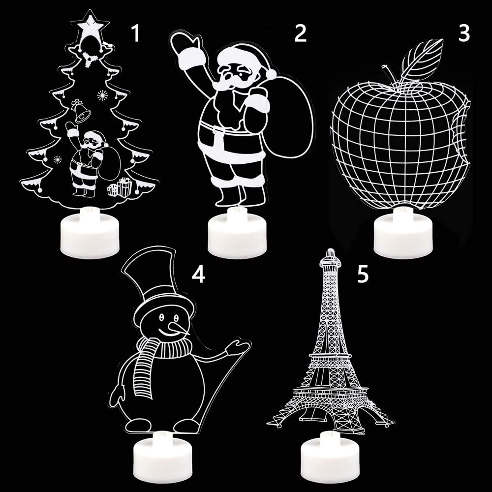 3D LED Night Lights Lamp Kids Bedroom Decor Santa Claus/ Snowman/ Towel/ Christmas Tree Flash Light Wedding Party Gifts