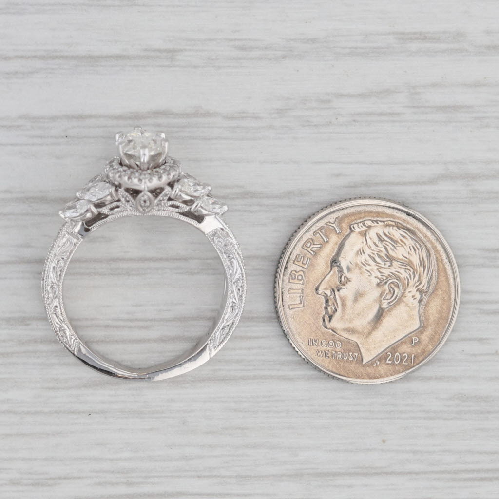 Neil Lane 1.34ctw Marquise Halo Engagement Ring 14k White Gold Size 4.25
