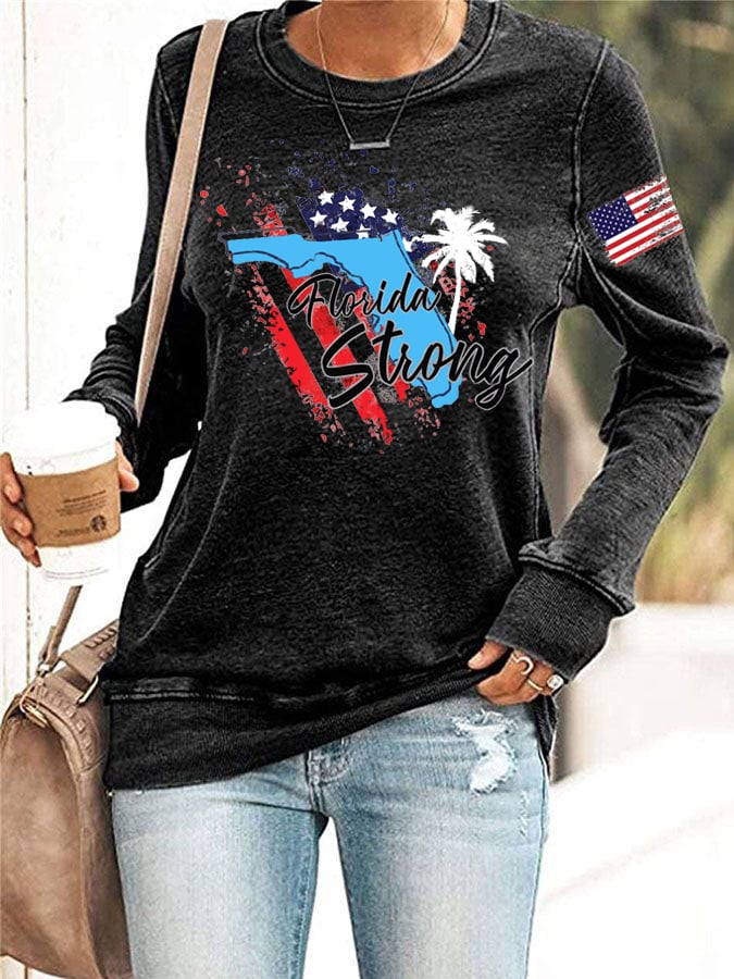 Women's Florida  Strong Mitton Hurricane Print Sweatshirt