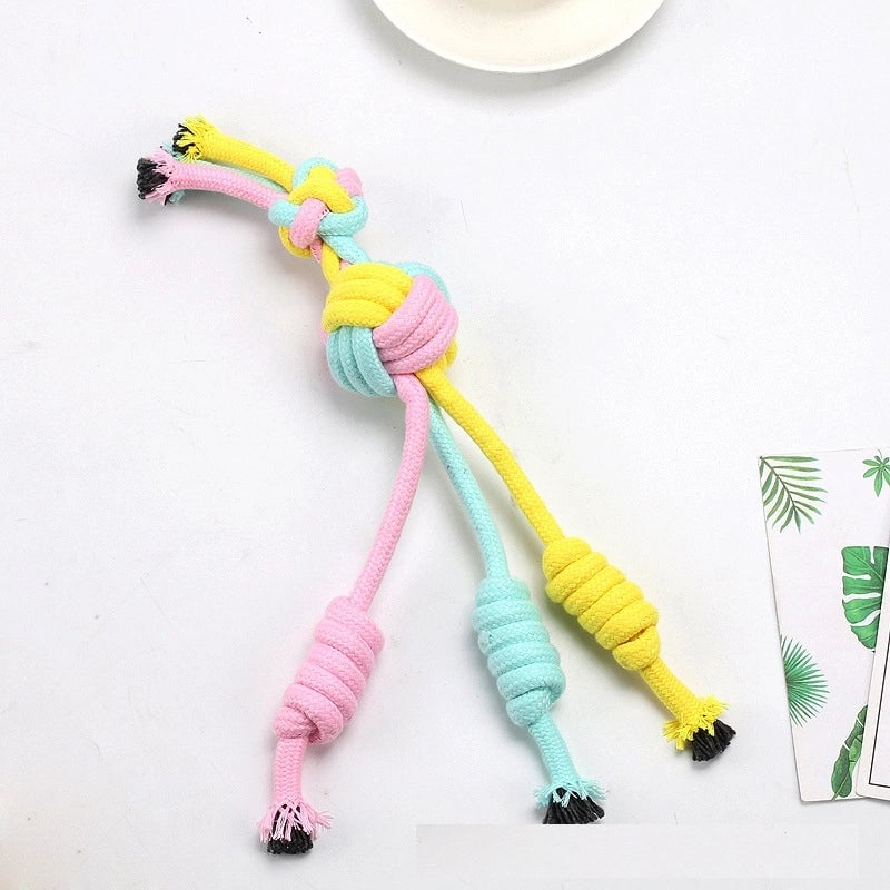 Simple Bite-resistant Knot Woven Cotton Rope Pet Toy
