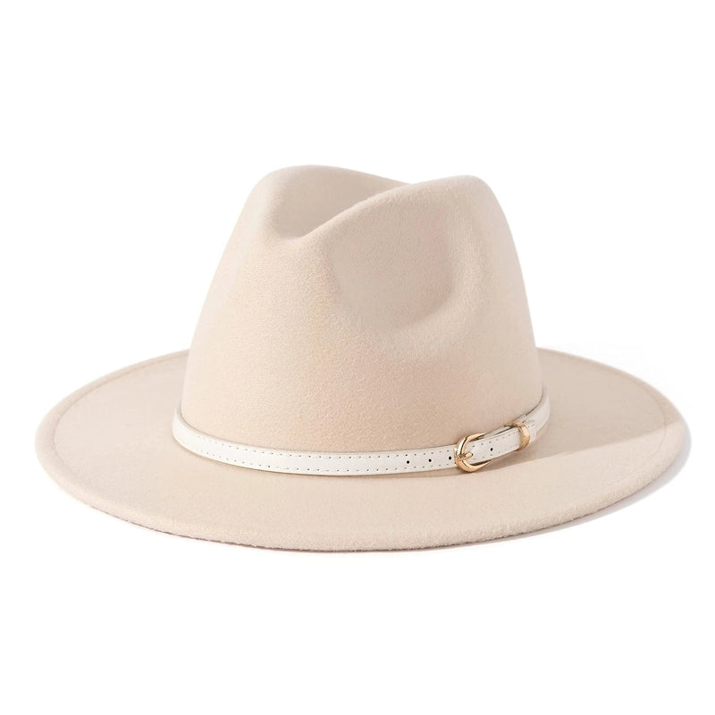 Fashion Flat Top Hat Women's British French Socialite Elegant Felt Hat Autumn And Winter Warm Jazz Hat Men's