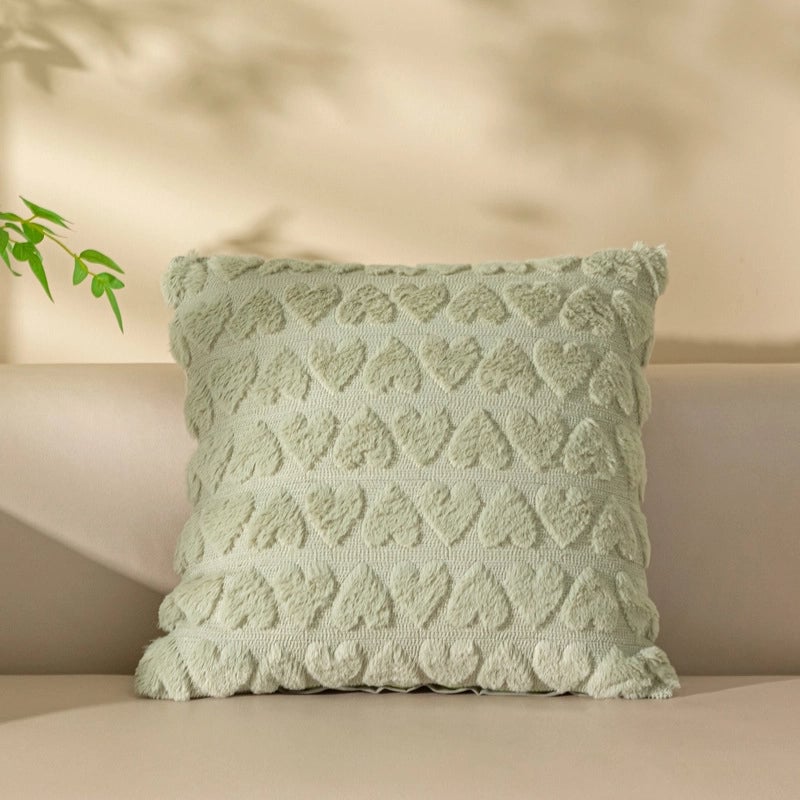Valentine'S Day Elegant Lady Minimalist Heart Shape Plush Pillow Cases Couch & Sofa Decor
