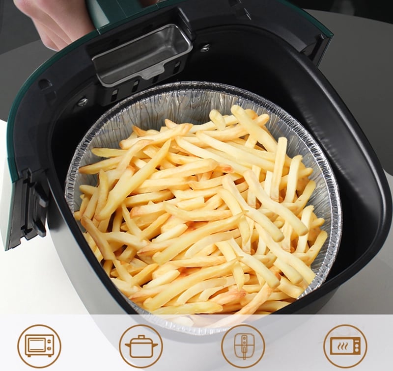 50 Pcs Set Reusable Aluminum Foil Air Fryer Liners