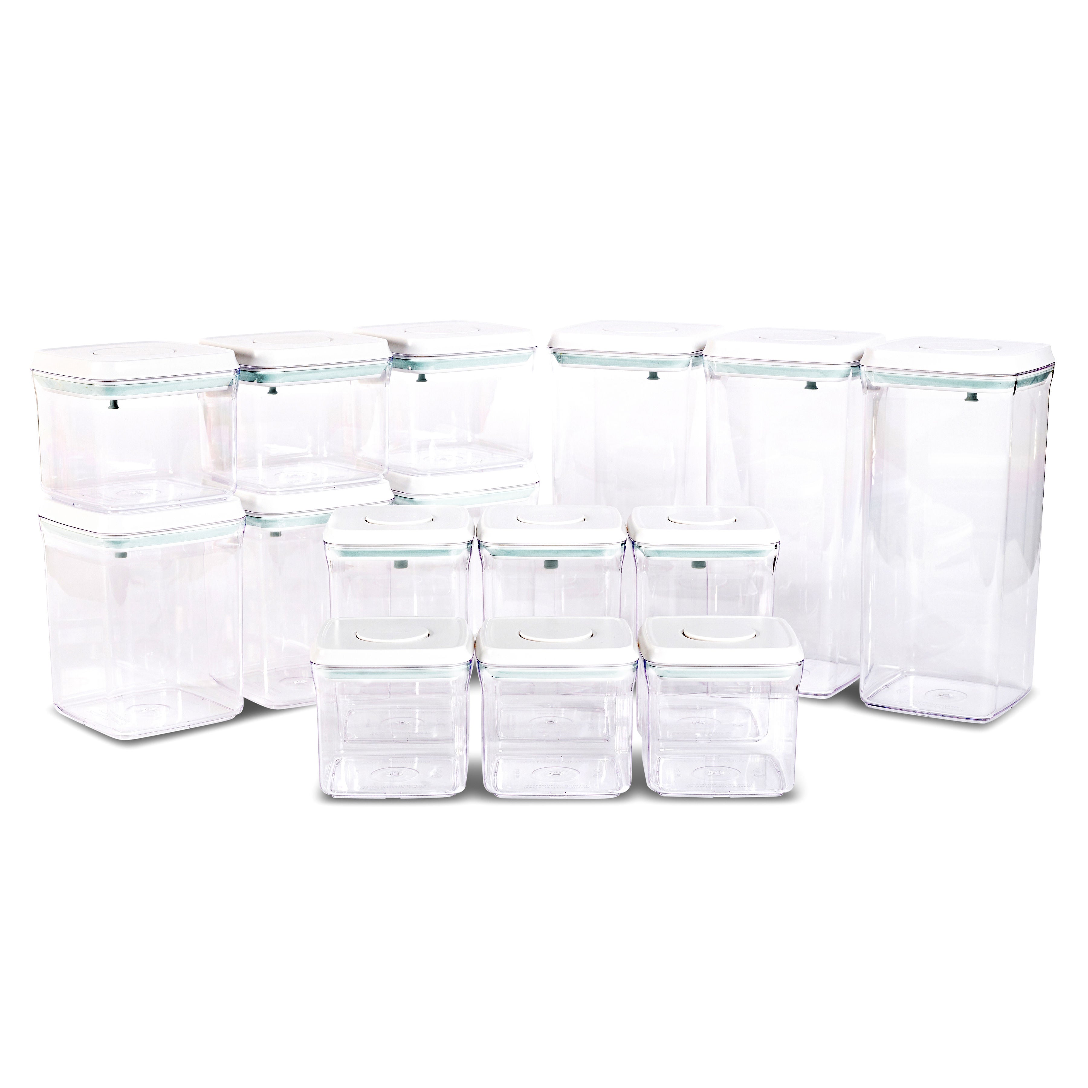 Push Top Pantry Container 15 Set - White Lid