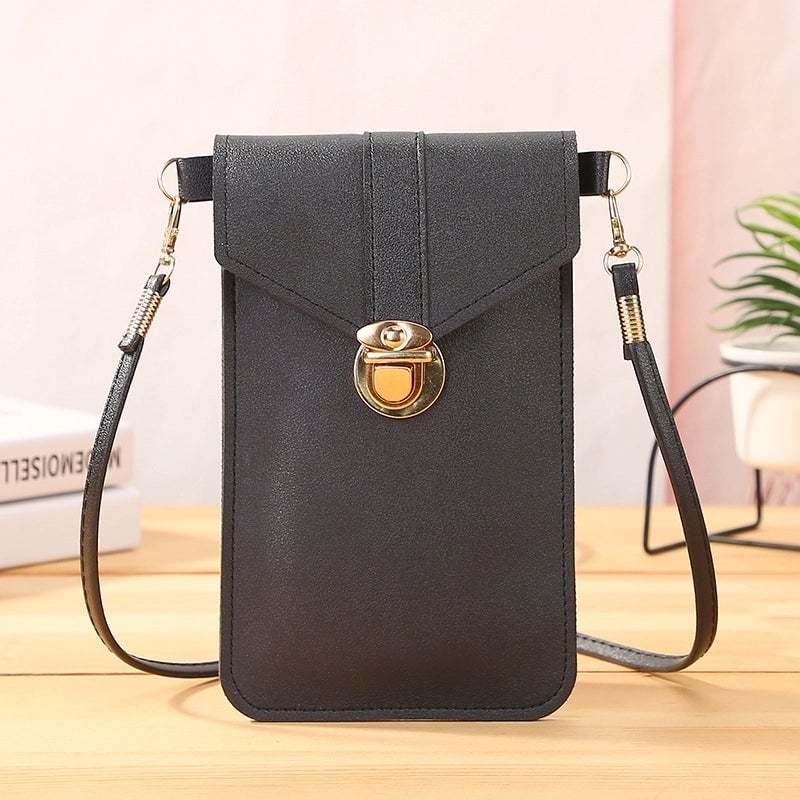 Women's Medium Pvc Solid Color Fashion Square Hook Loop Crossbody Bag