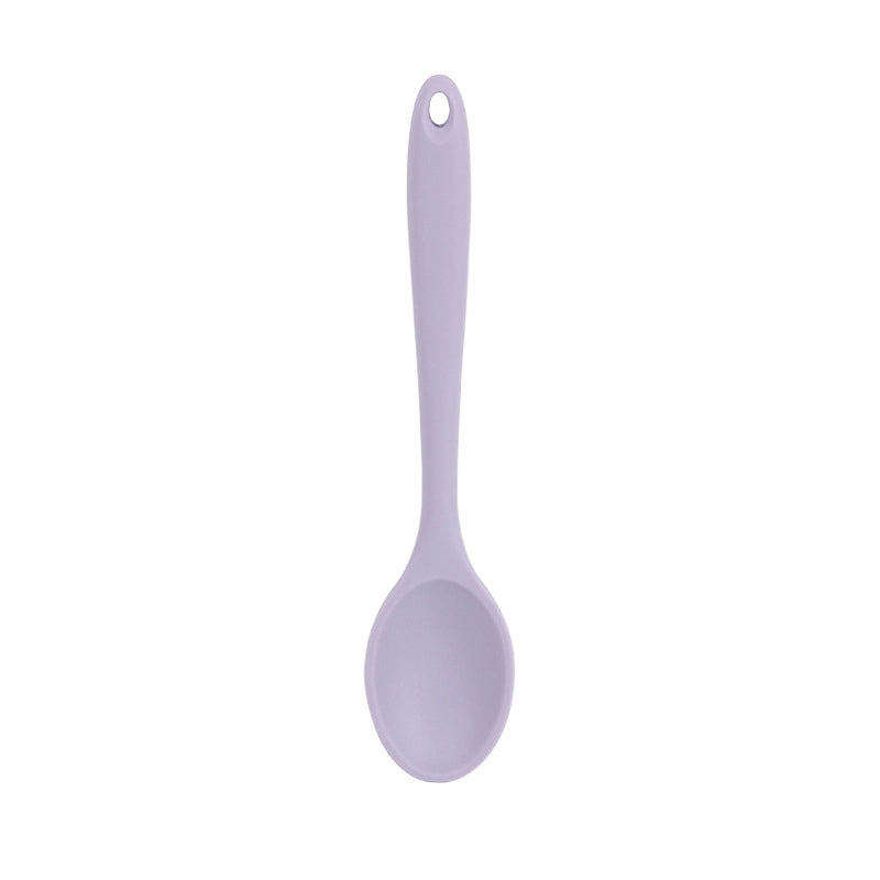Food Grade Integrated Silicone All-inclusive Small Colander Small Soup Spoon Children Salad Mixing Spoon  In Stock