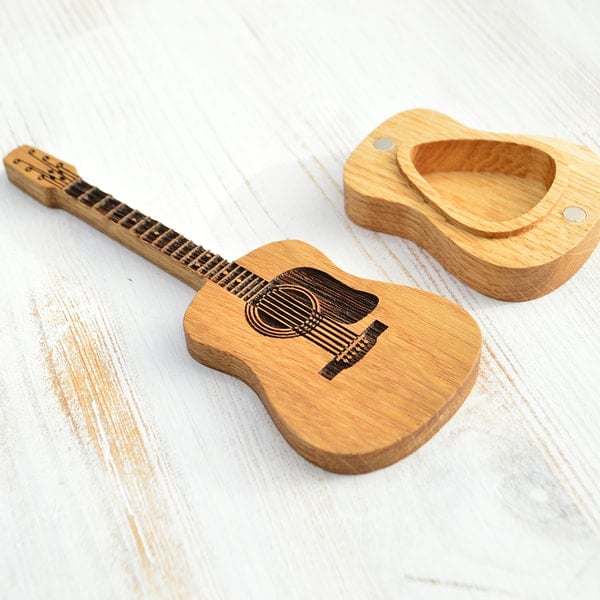 🎸Handmade Wooden Acoustic Guitar Pick Box