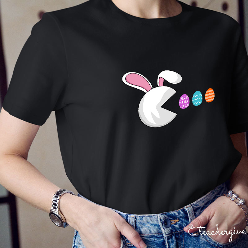 Pac-man Bunny Teacher T-Shirt