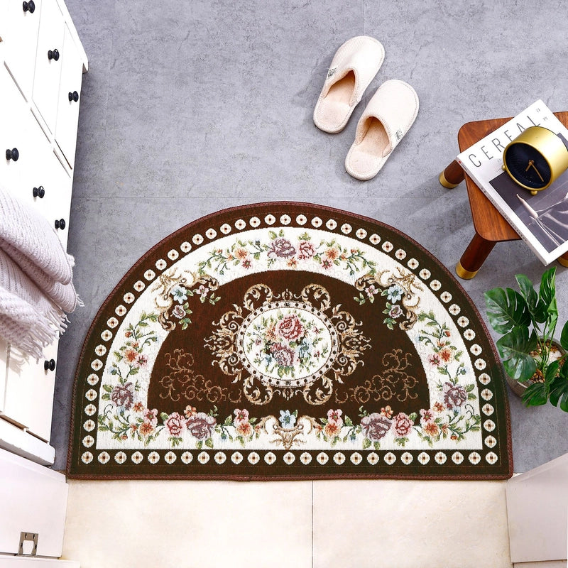 Semi-circular Door Mat Bathroom Bathroom Water Absorption Non-slip Foot Mat Bedroom Entry Carpet