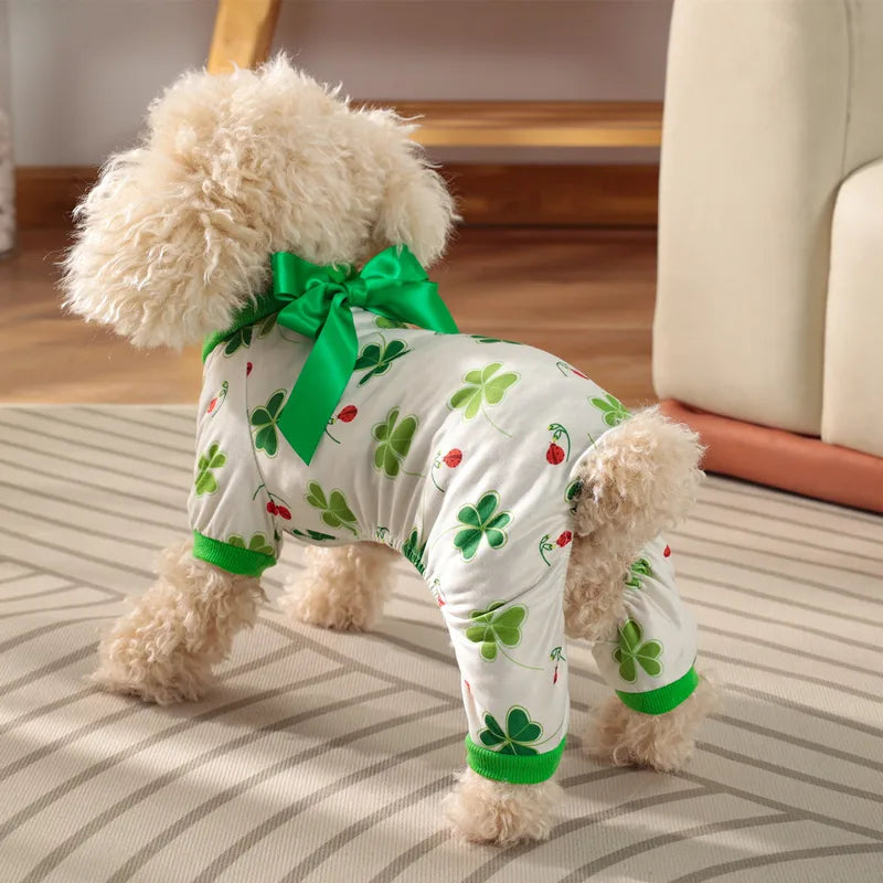 Casual Cute Polyester St. Patrick Shamrock Pet Clothing