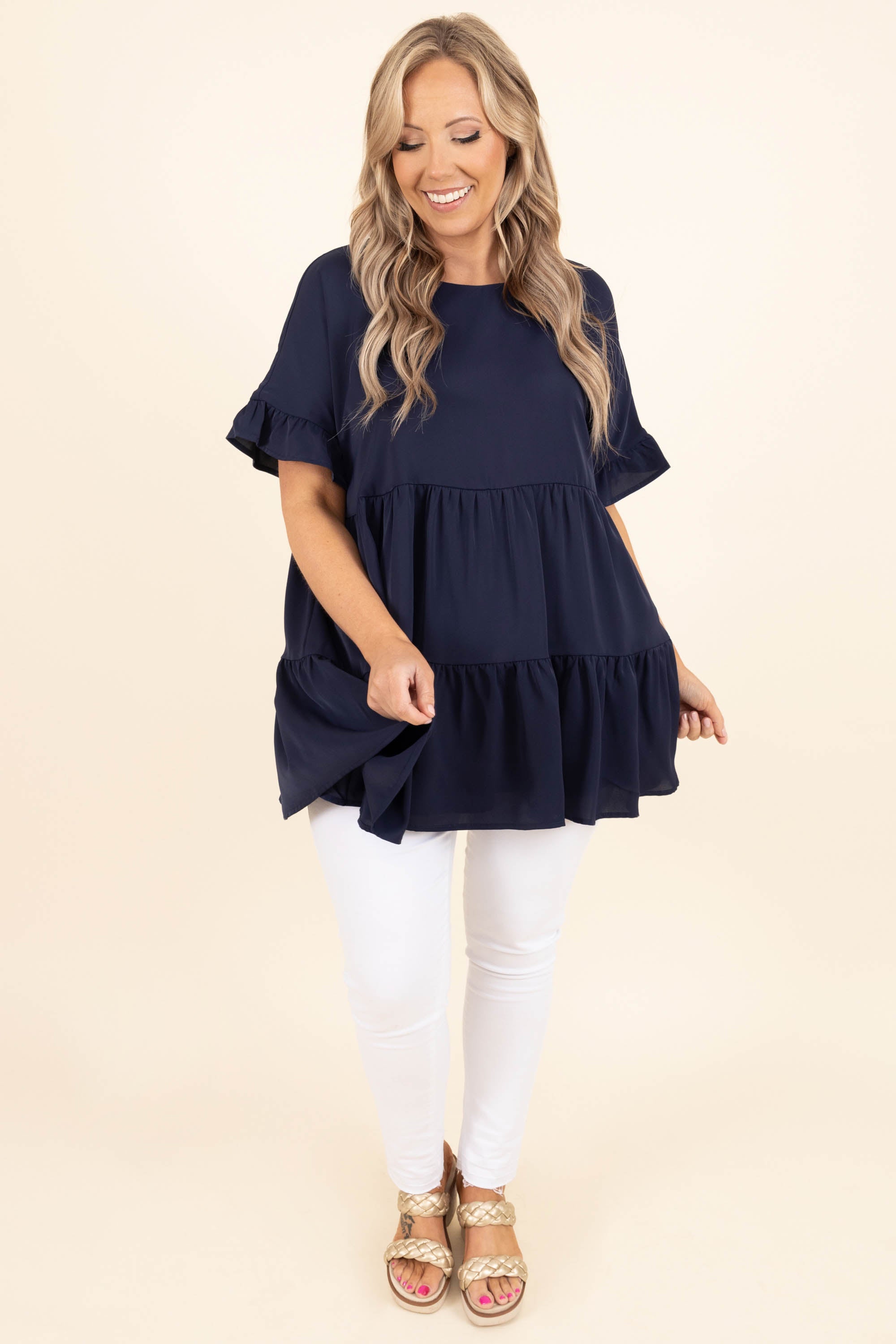 Only In Your Dreams Top. Navy