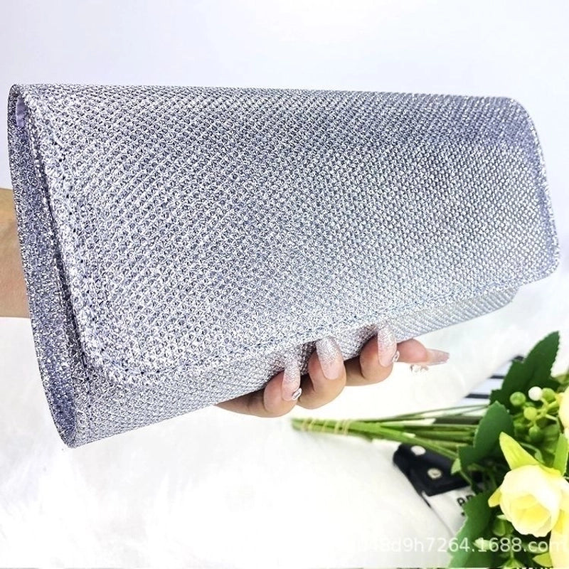 Black Silver Gold Psychedelic Checkered Solid Color Square Evening Bags