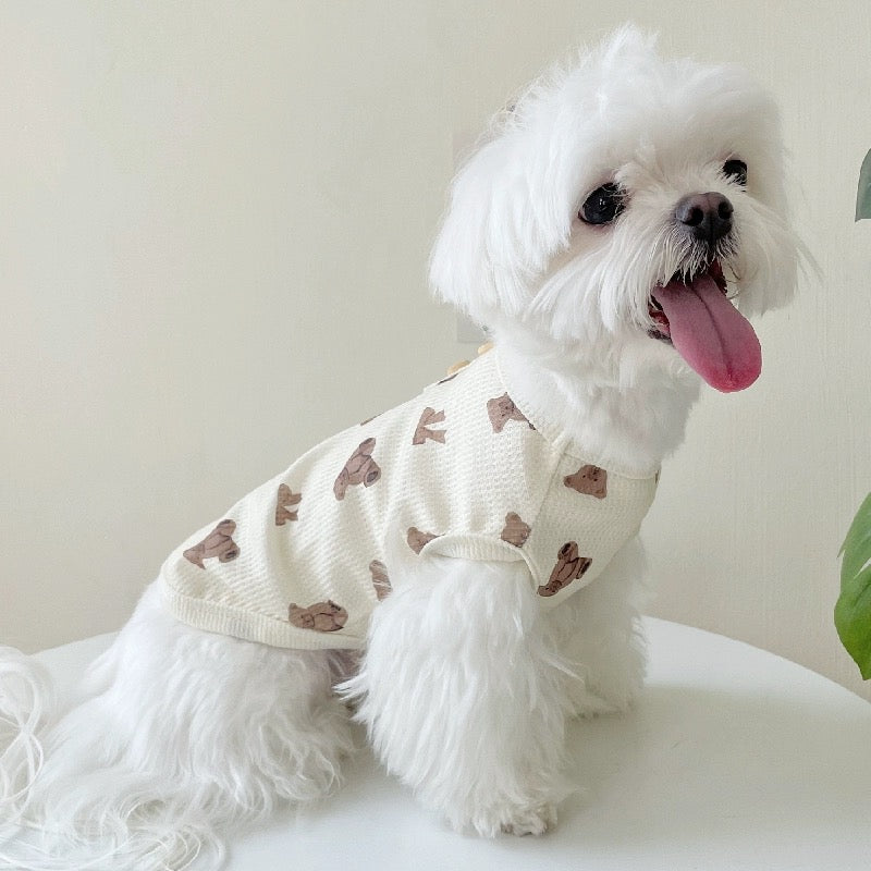 Waffle Bear Printed Dog Jumpsuits/Vest