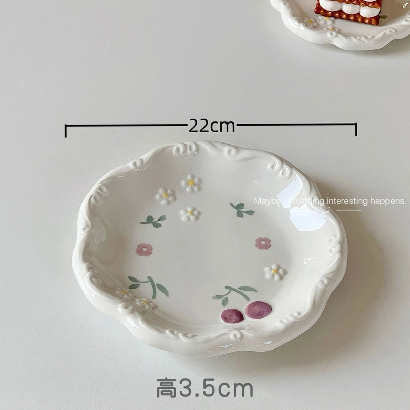 Cute Flower Porcelain Plate 1 Piece