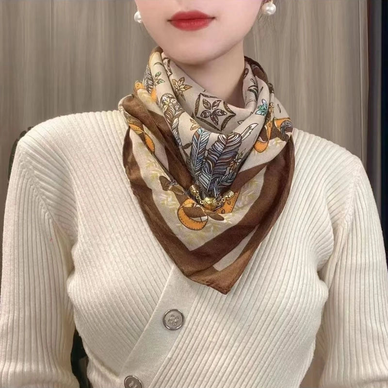 Women's Streetwear Printing Cotton And Linen Silk Scarf