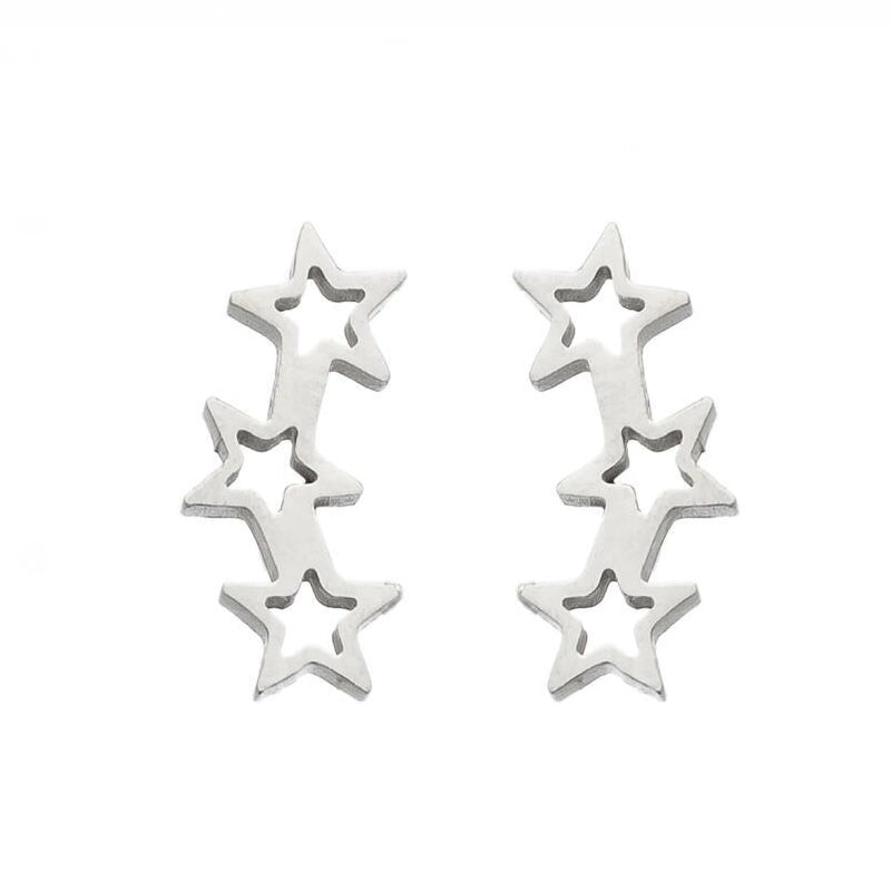 Minimalist Heart Shape Stainless Steel Plating Ear Studs 1 Pair